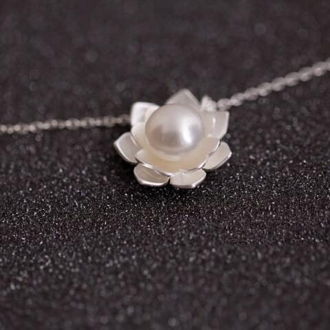 Pearl Lotus Flower Necklaces