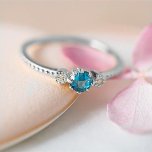 Ocean Blue Rhinestone Rings