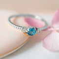 Ocean Blue Rhinestone Rings