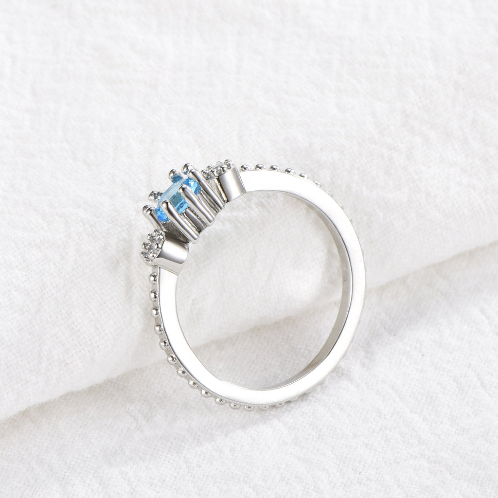 Ocean Blue Rhinestone Rings