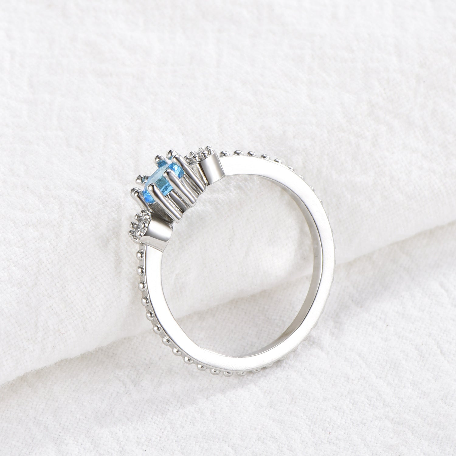 Ocean Blue Rhinestone Rings