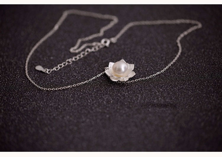 Pearl Lotus Flower Necklaces
