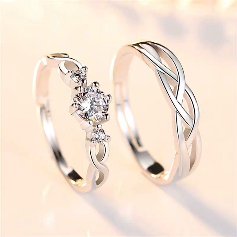 Diamond-studded Couple Rings