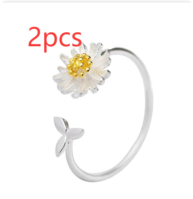 Silver Flower Rings
