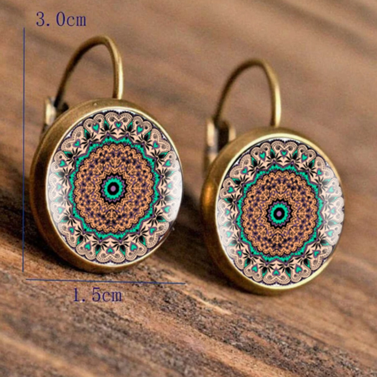 Time Stone Glass Earrings