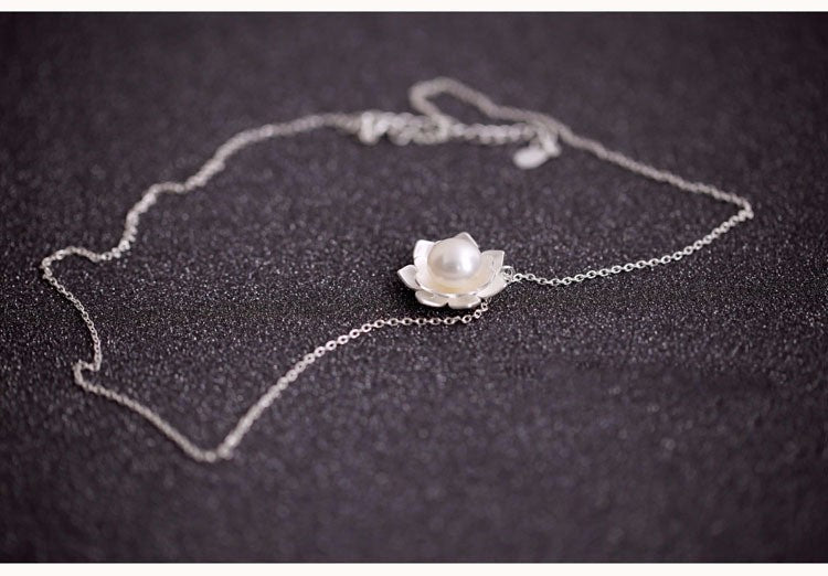 Pearl Lotus Flower Necklaces