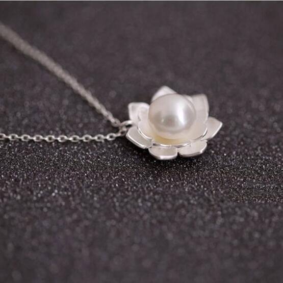 Pearl Lotus Flower Necklaces