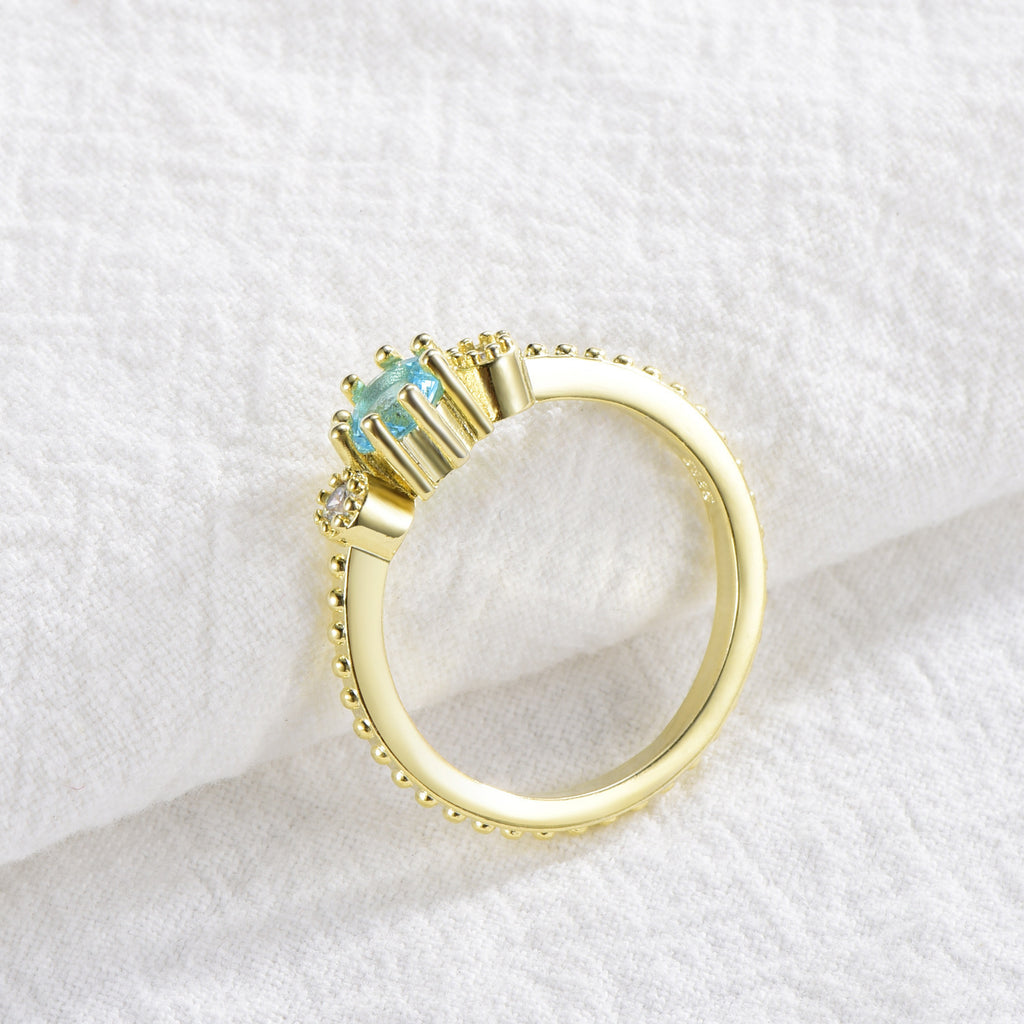 Ocean Blue Rhinestone Rings