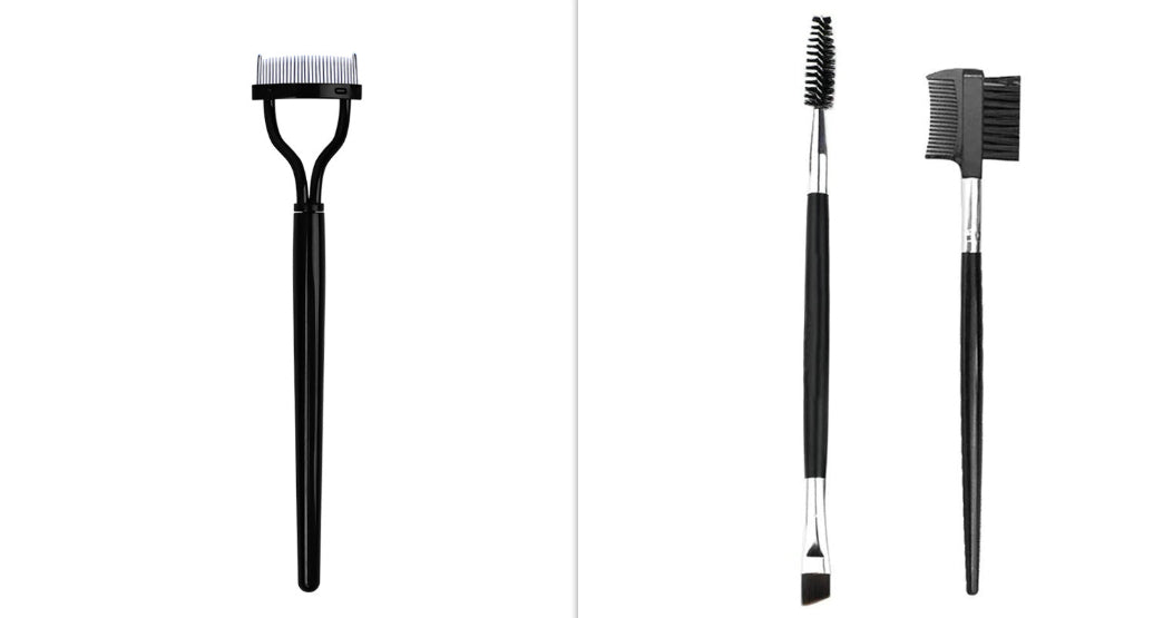 Semi-arc Steel Tooth Brow Groomer Double Head Concealer Brush