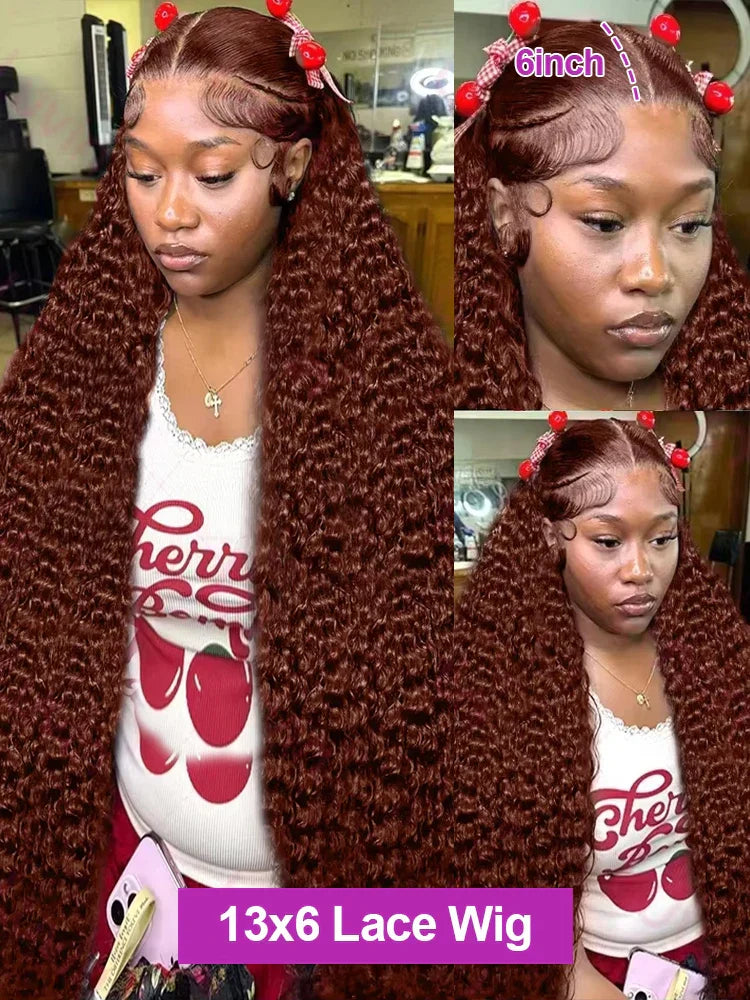 Chocolate Brown Hd Lace Frontal Curly Wigs