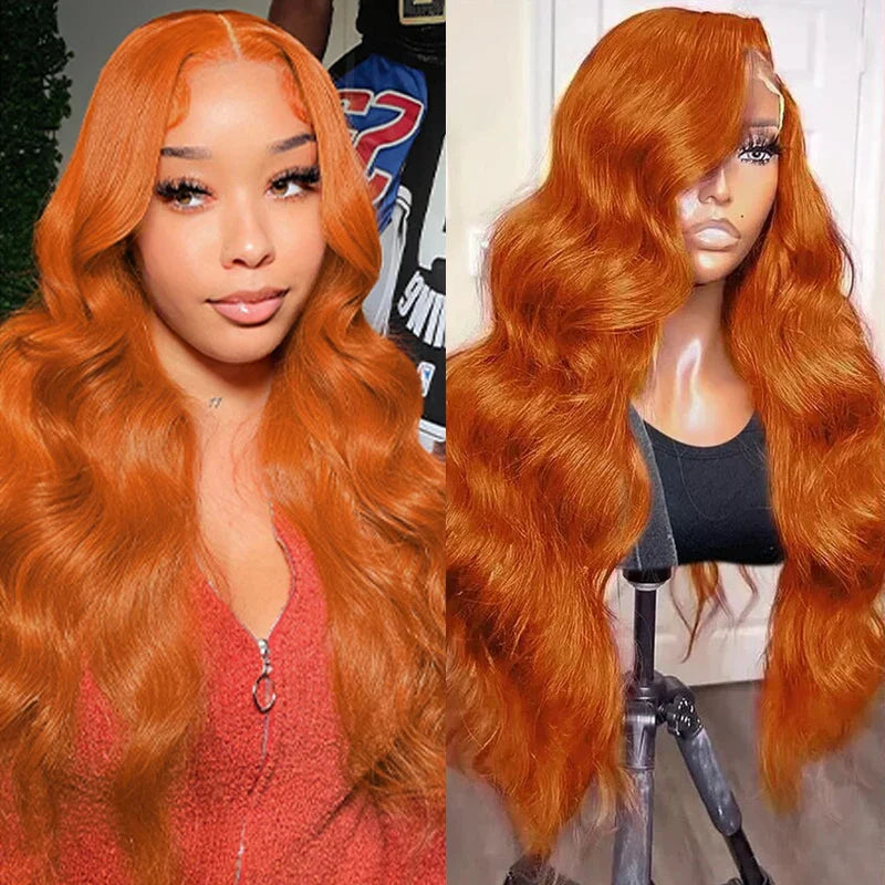 Ginger Orange Lace Front Human Hair Wigs