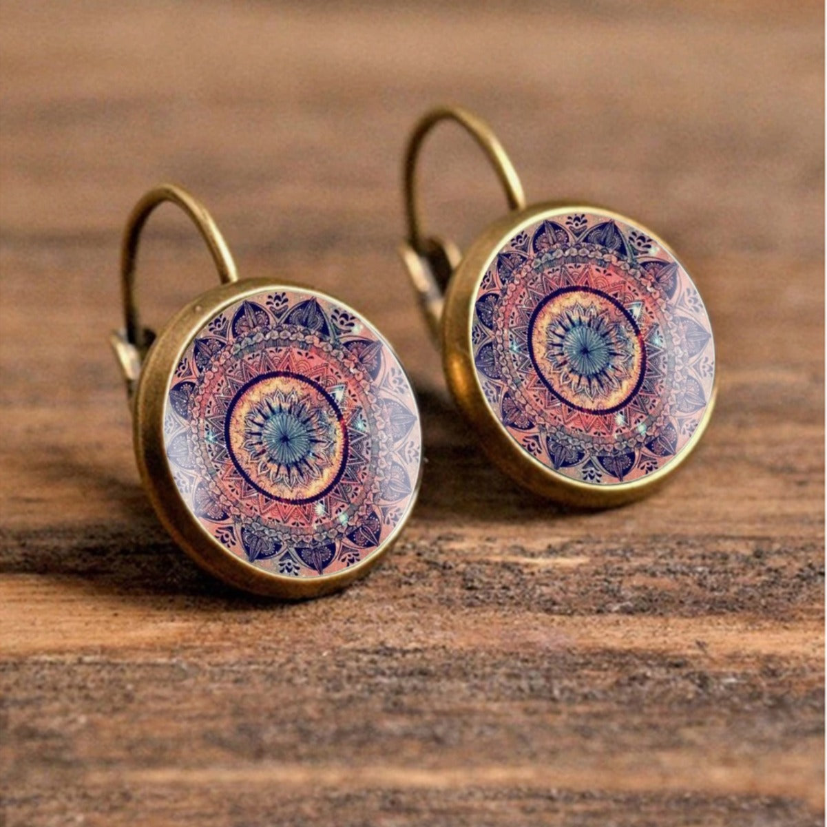 Time Stone Glass Earrings