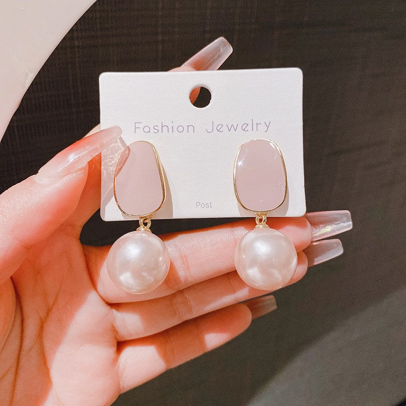 Vintage Oil Dripping Red Pearl Earrings