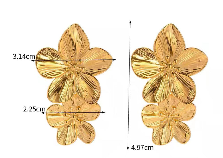 Retro Temperament Petals Stud Earrings